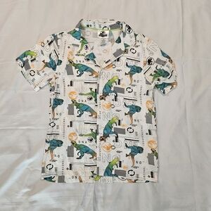 Graphic Dinosour Print Short Sleeve Shirt